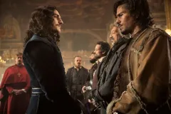 I tre moschettieri - D'Artagnan, Vincent Cassel, Marc Barbé, Romain Duris, Louis Garrel, Eric Ruf, François Civil e Pio Marmaï in una sequenza del film