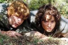 Il Signore degli Anelli - Le due torri, Elijah Wood e Sean Astin in una sequenza del film