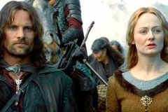 Il Signore degli Anelli - Le due torri, Viggo Mortensen e Miranda Otto in una scena del film