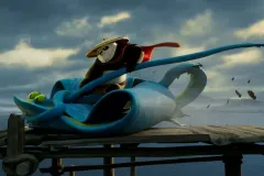 Kung Fu Panda 4, una scena del film d'animazione