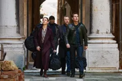 Mission: Impossible - Dead Reckoning - Parte uno, Tom Cruise, Rebecca Ferguson, Simon Pegg e Ving Rhames in una scena del film