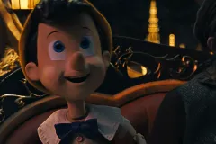 Pinocchio, il burattino sorridente in una scena del film di Robert Zemeckis