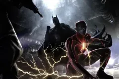 The Flash, Ezra Miller e Michael Keaton in una scena del film