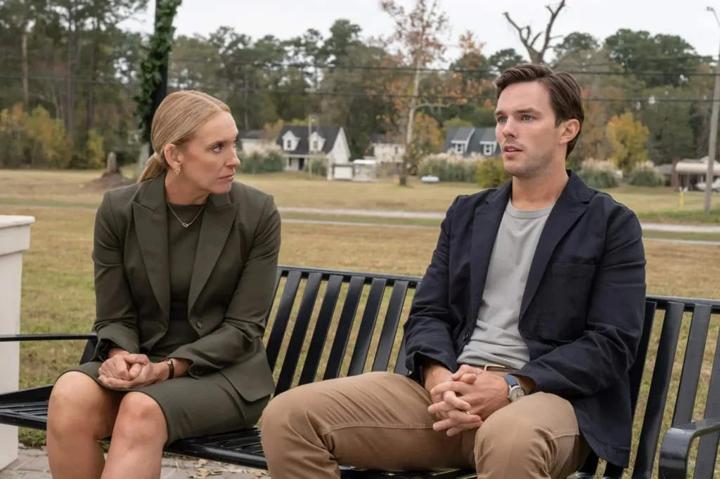 Giurato numero 2, Toni Collette e Nicholas Hoult in una sequenza del film